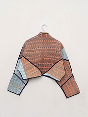 The Kaira Cropped Quilted Patchwork Kantha Jacket