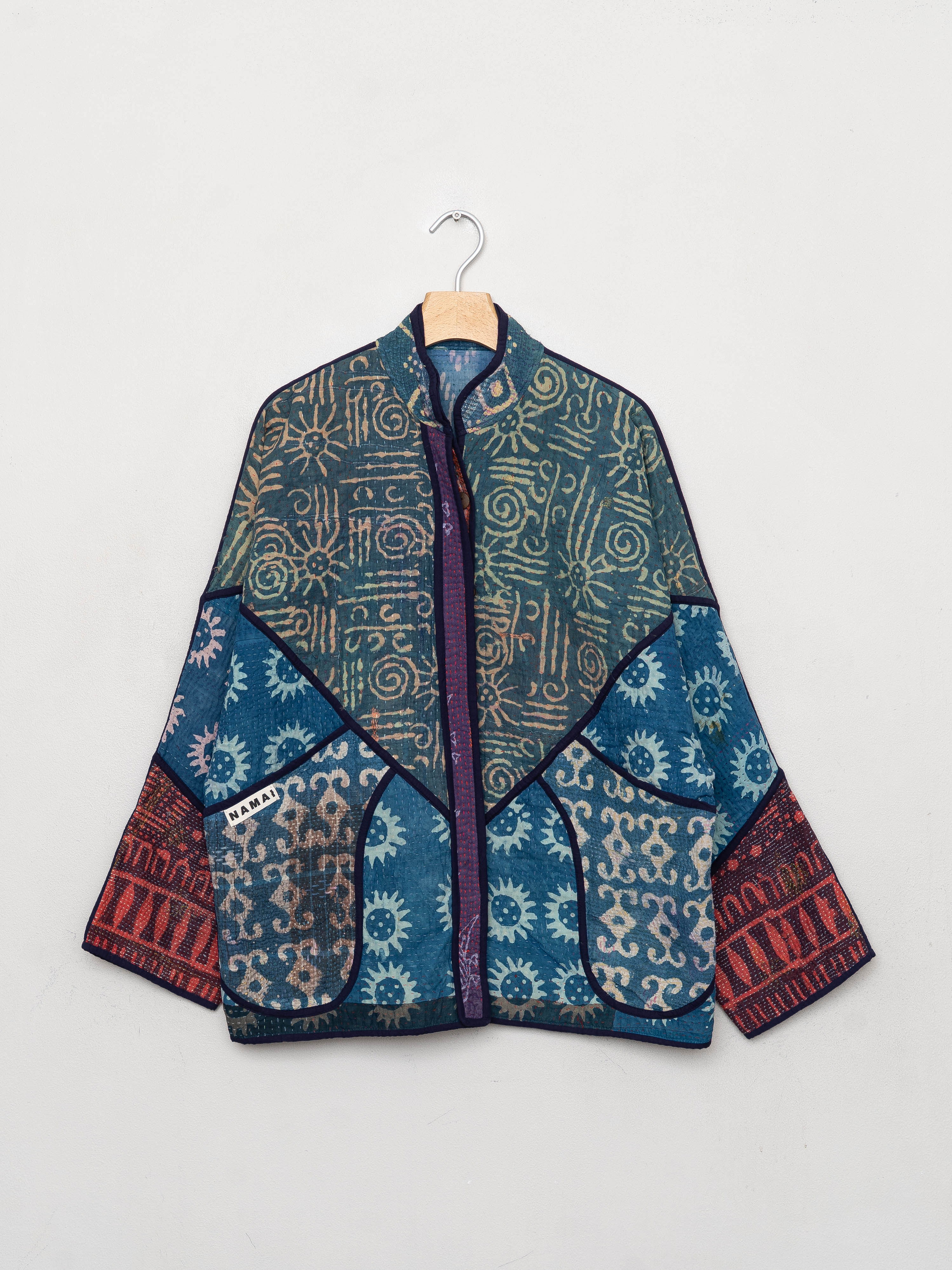The Ladhiya Quilted Indigo Kantha Jacket