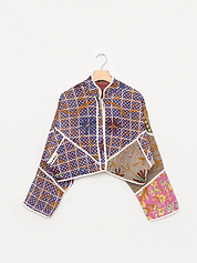 The Kaira Cropped Suzani Quilted Kantha Jacket