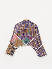 The Kaira Cropped Suzani Quilted Kantha Jacket