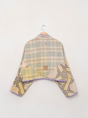The Kaira Cropped Quilted Patchwork Kantha Jacket