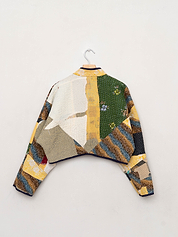 The Kaira Cropped Quilted Patchwork Kantha Jacket