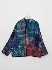 The Ladhiya Quilted Indigo Kantha Jacket