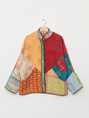 The Ladhiya Quilted Patchwork Kantha Jacket