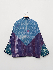 The Ladhiya Quilted Indigo Kantha Jacket