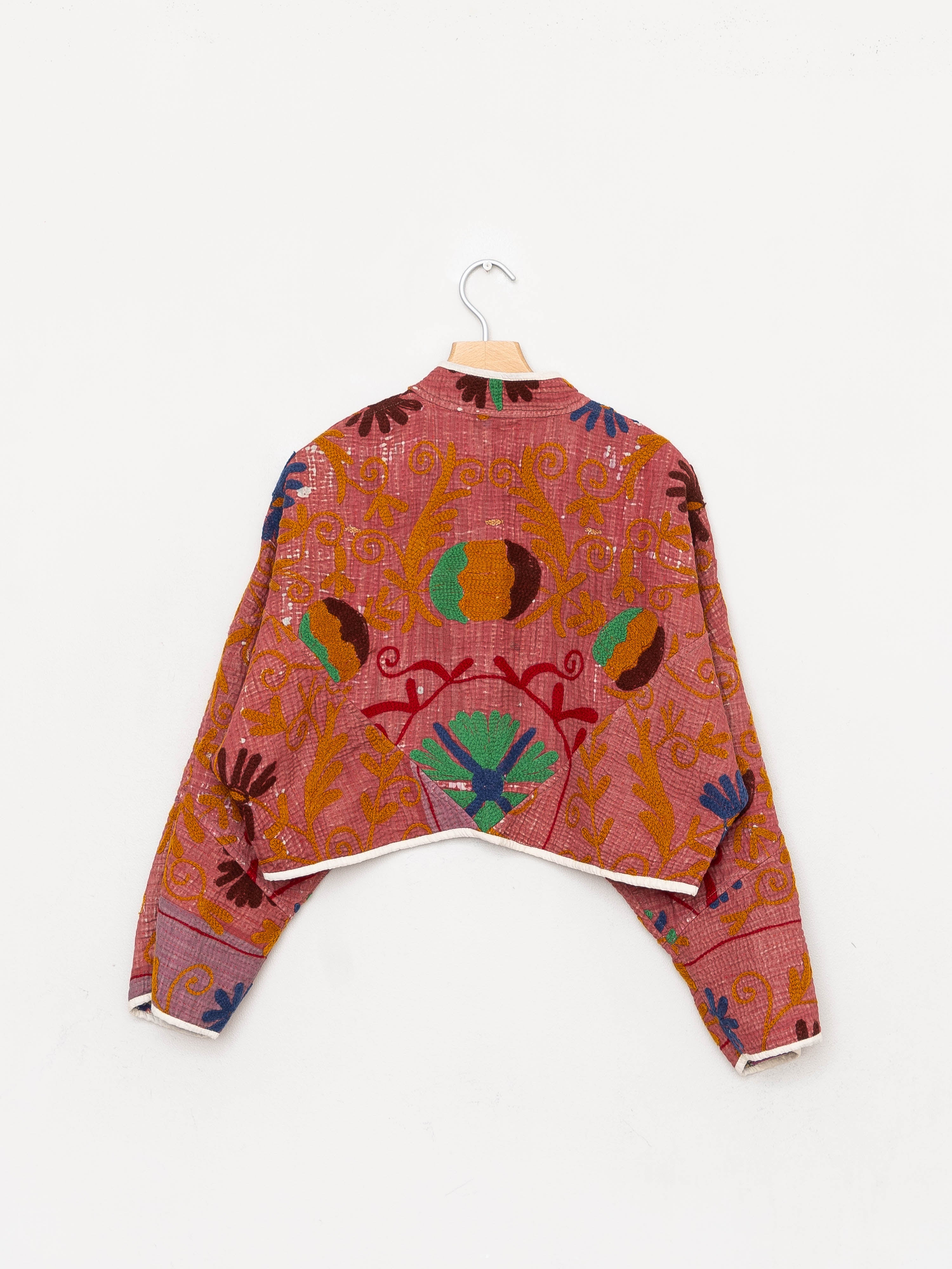 The Kaira Cropped Suzani Quilted Kantha Jacket