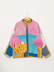 The Ladhiya Quilted Patchwork Kantha Jacket