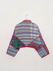 The Kaira Cropped Quilted Patchwork Kantha Jacket