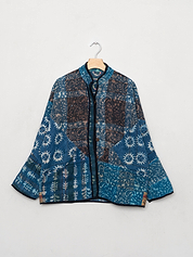 The Ladhiya Quilted Indigo Kantha Jacket