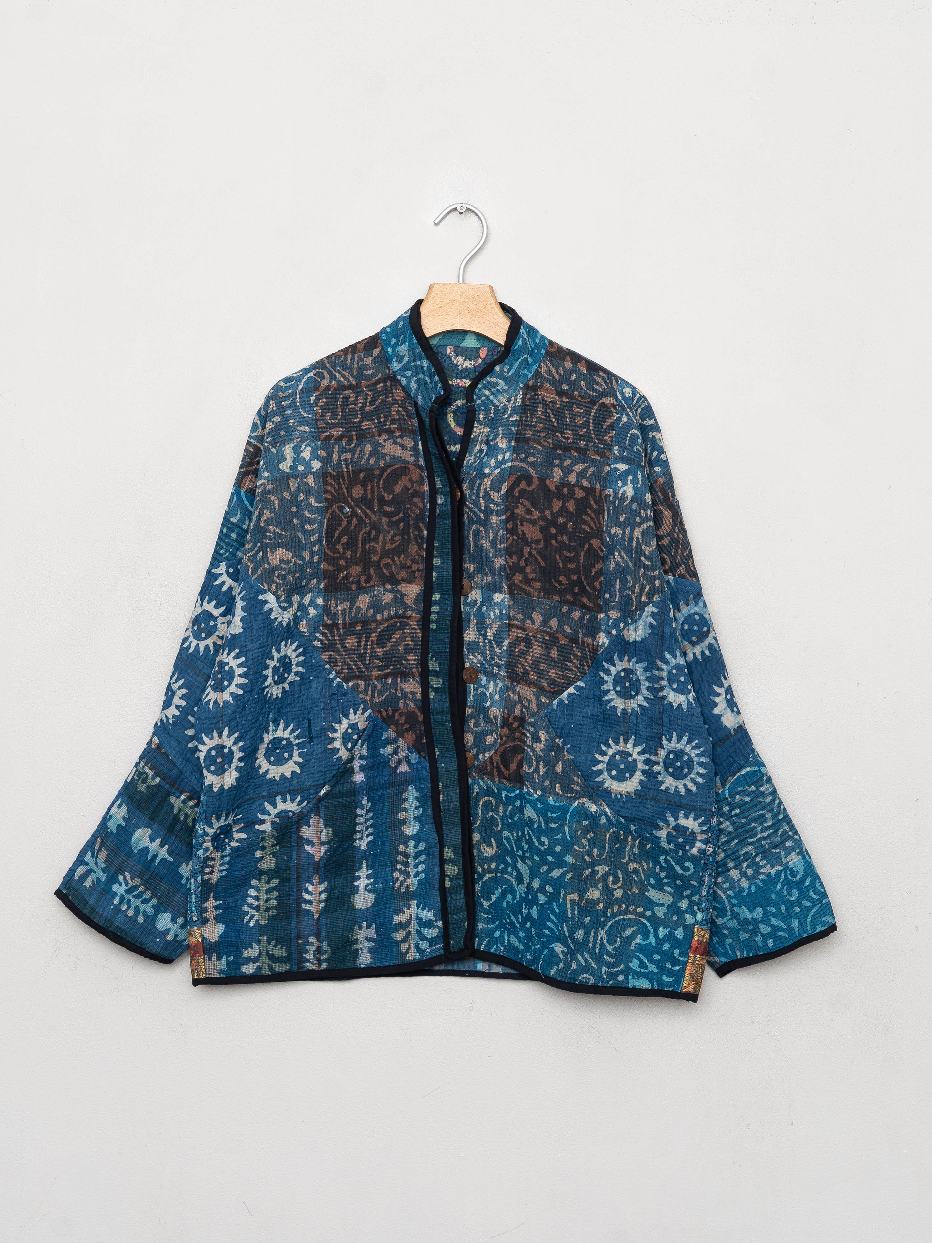 The Ladhiya Quilted Indigo Kantha Jacket