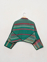 The Kaira Cropped Quilted Patchwork Kantha Jacket