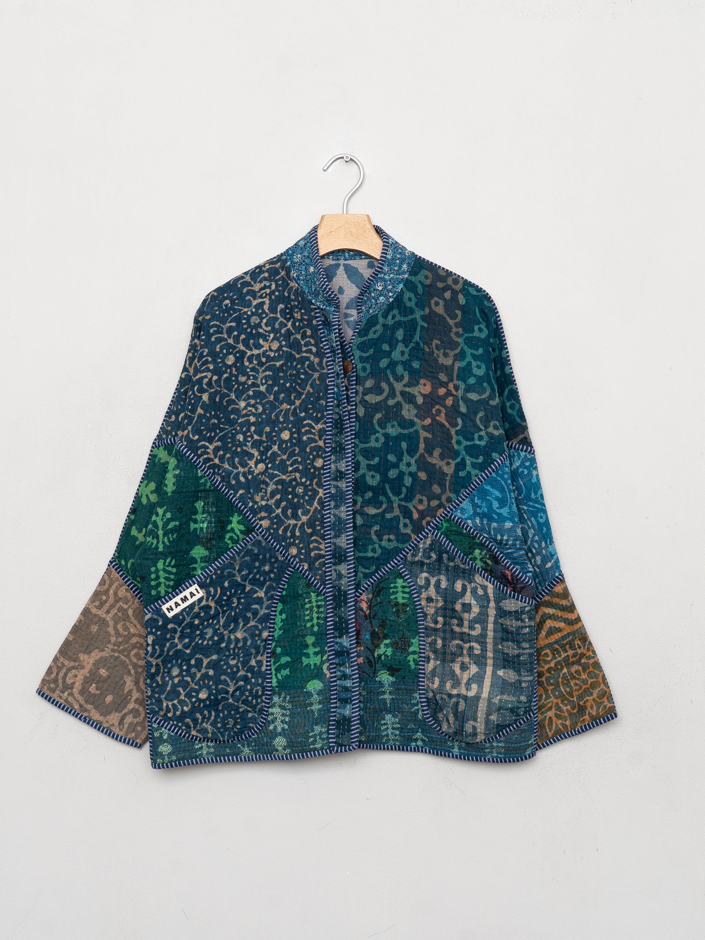 The Ladhiya Quilted Indigo Kantha Jacket
