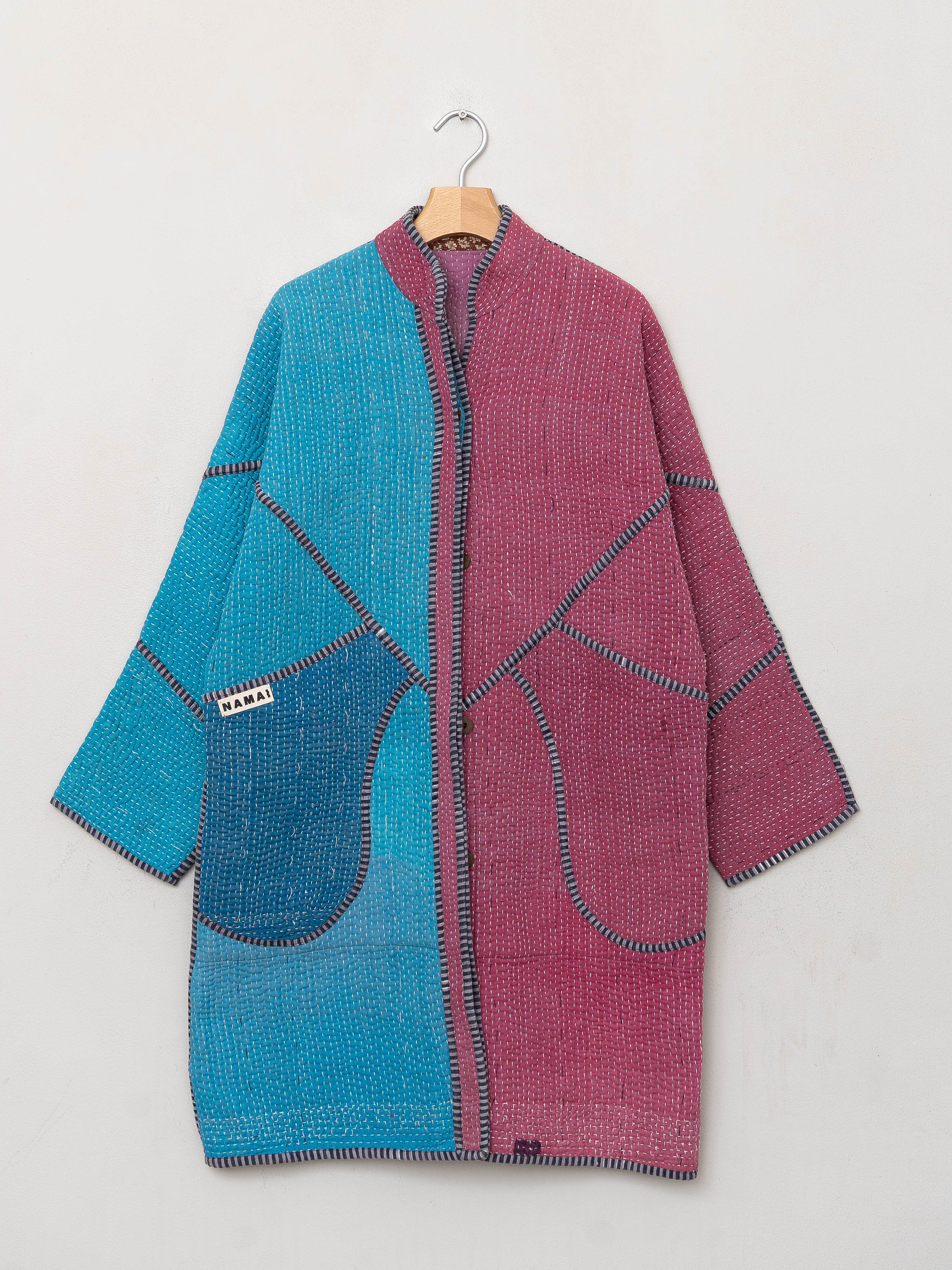 The Sai Quilted Patchwork Kantha Coat