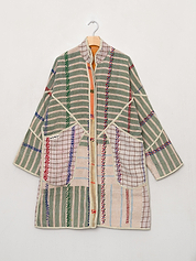 The Sai Quilted Patchwork Kantha Coat