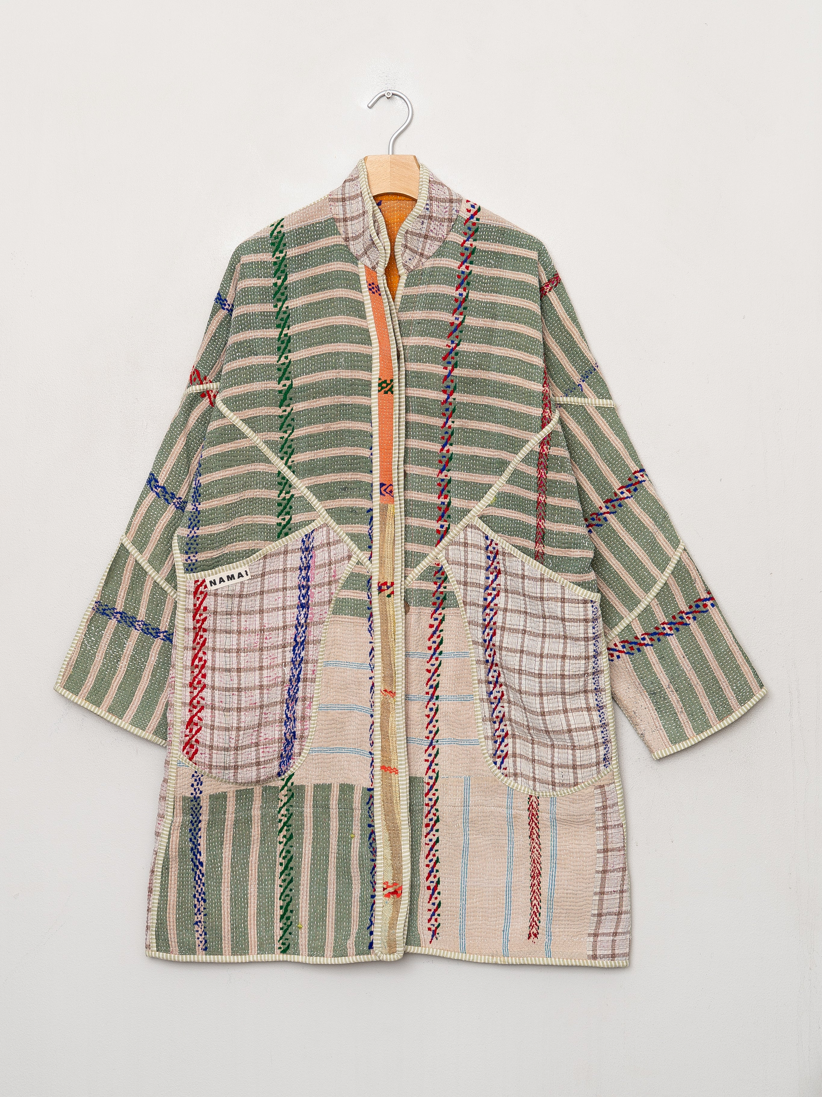 The Sai Quilted Patchwork Kantha Coat