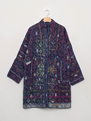 The Sai Quilted Indigo Kantha Coat
