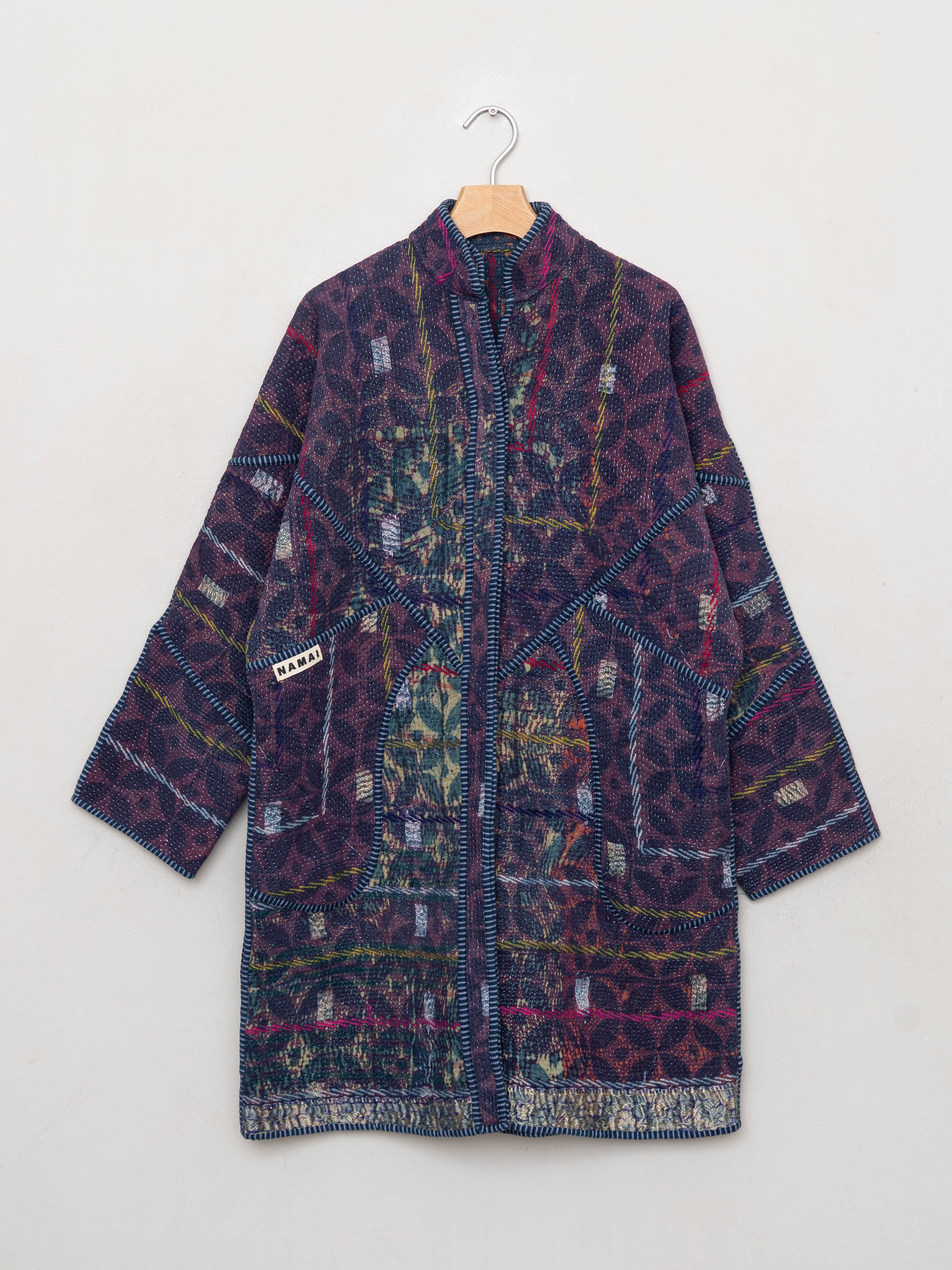 The Sai Quilted Indigo Kantha Coat