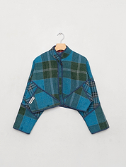 The Kaira Cropped Quilted Patchwork Kantha Jacket
