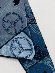 The Kaira Cropped Denim Suzani Jacket - Medium