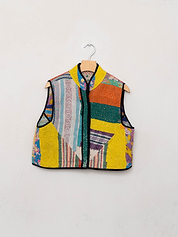 The Kaira Quilted Patchwork Kantha Vest