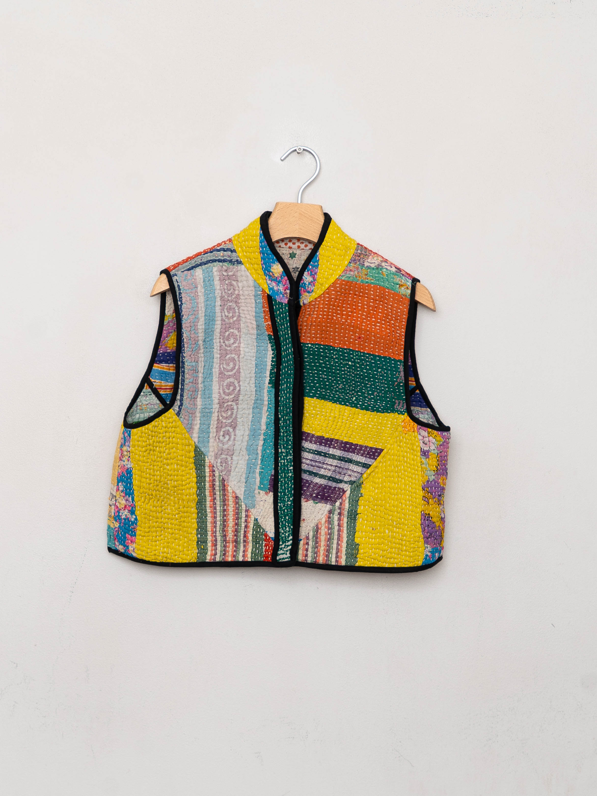 The Kaira Quilted Patchwork Kantha Vest