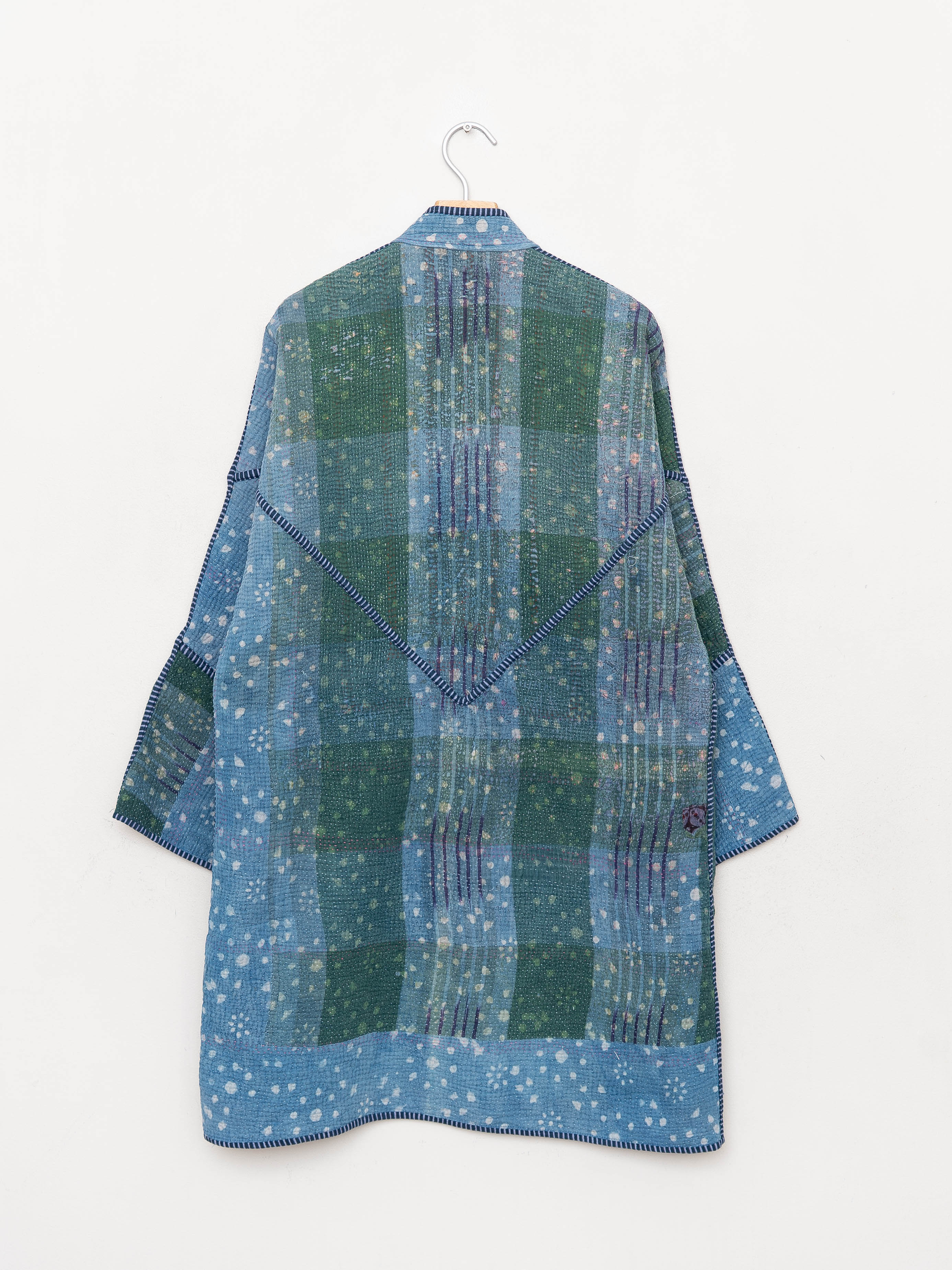 The Sai Quilted Indigo Kantha Coat