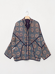 The Ishani Quilted Indigo Kantha Jacket