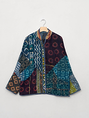 The Ladhiya Quilted Indigo Kantha Jacket
