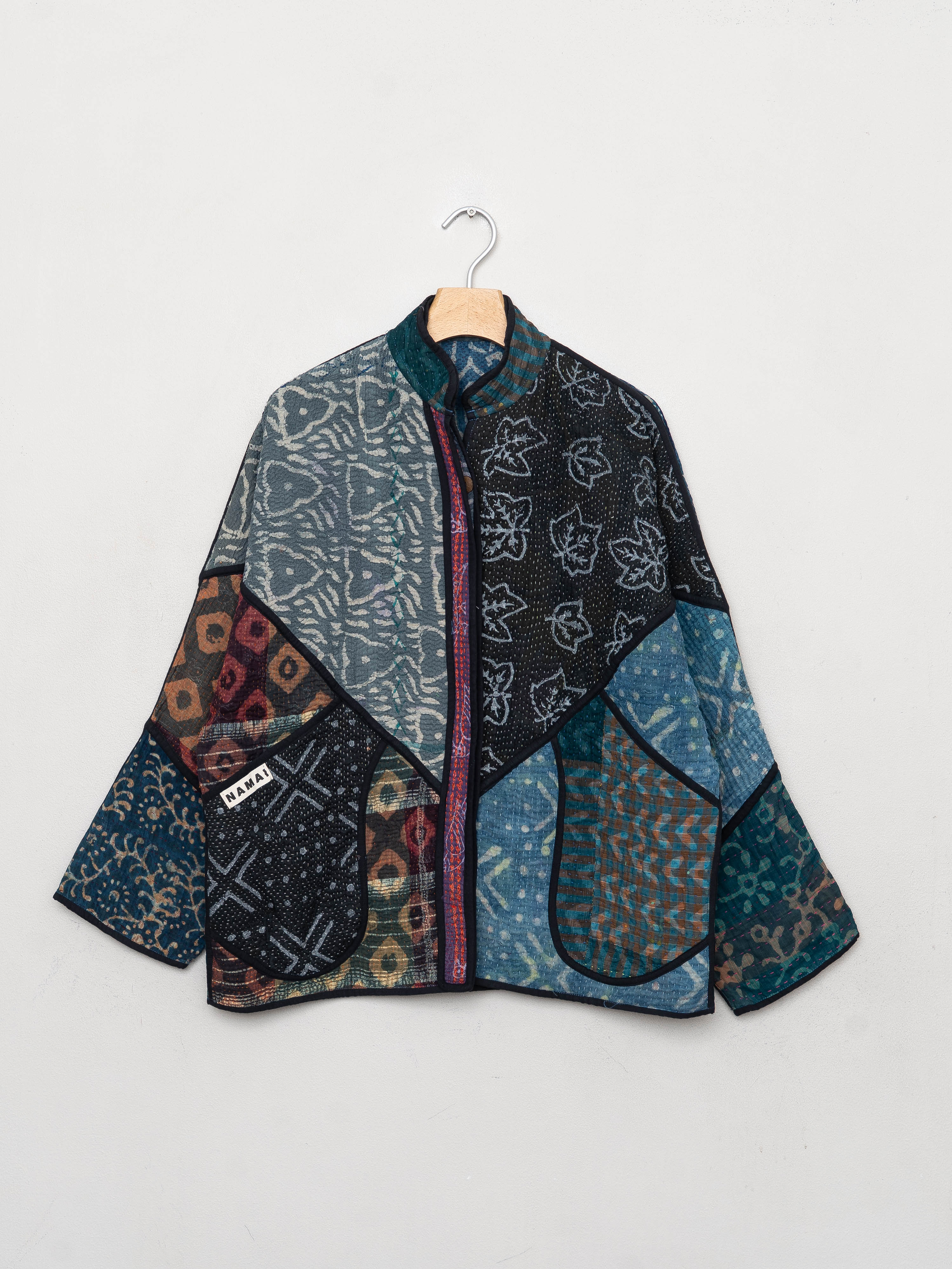 The Ladhiya Quilted Indigo Kantha Jacket