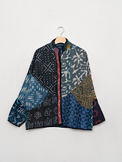 The Ladhiya Quilted Indigo Kantha Jacket
