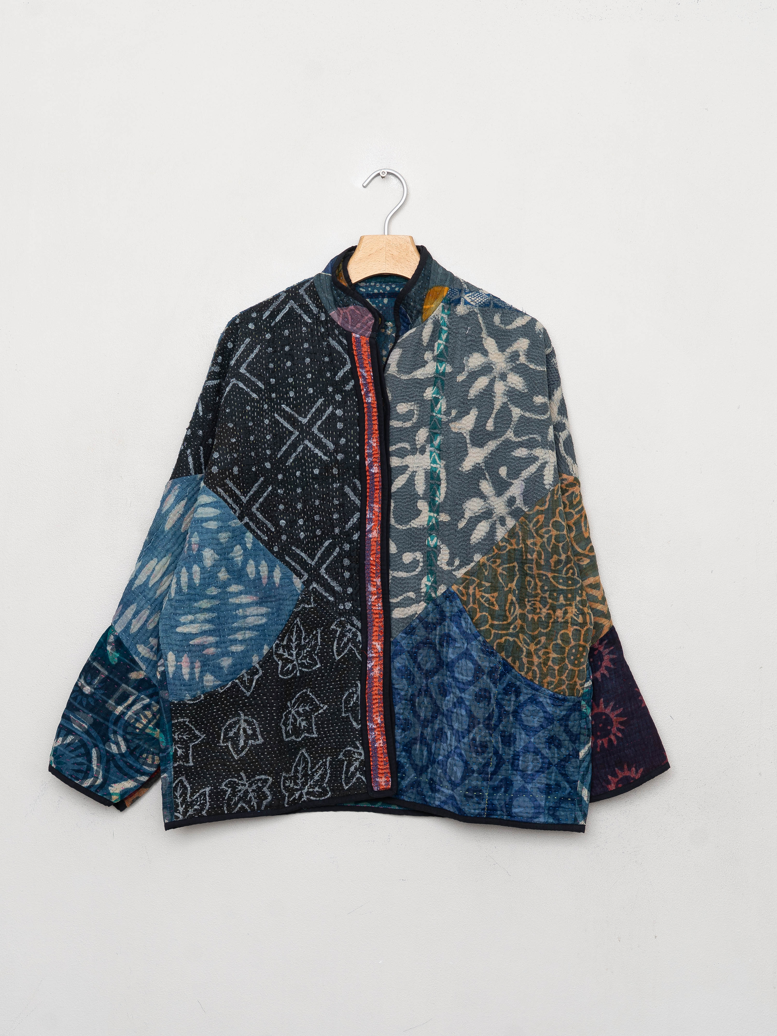 The Ladhiya Quilted Indigo Kantha Jacket
