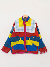 The Ladhiya Quilted Patchwork Kantha Jacket