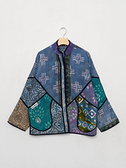 The Ladhiya Quilted Indigo Kantha Jacket