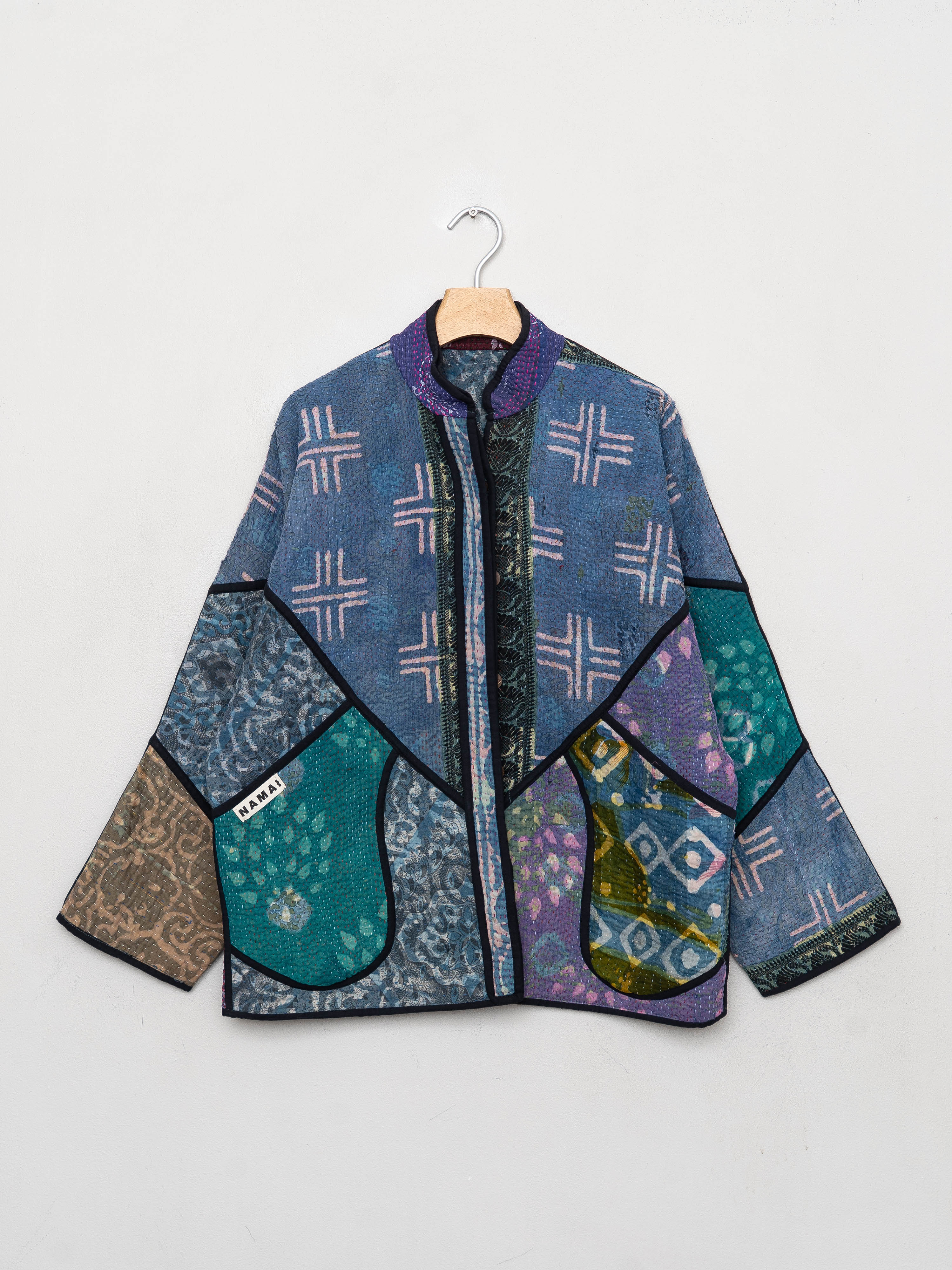 The Ladhiya Quilted Indigo Kantha Jacket