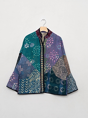 The Ladhiya Quilted Indigo Kantha Jacket