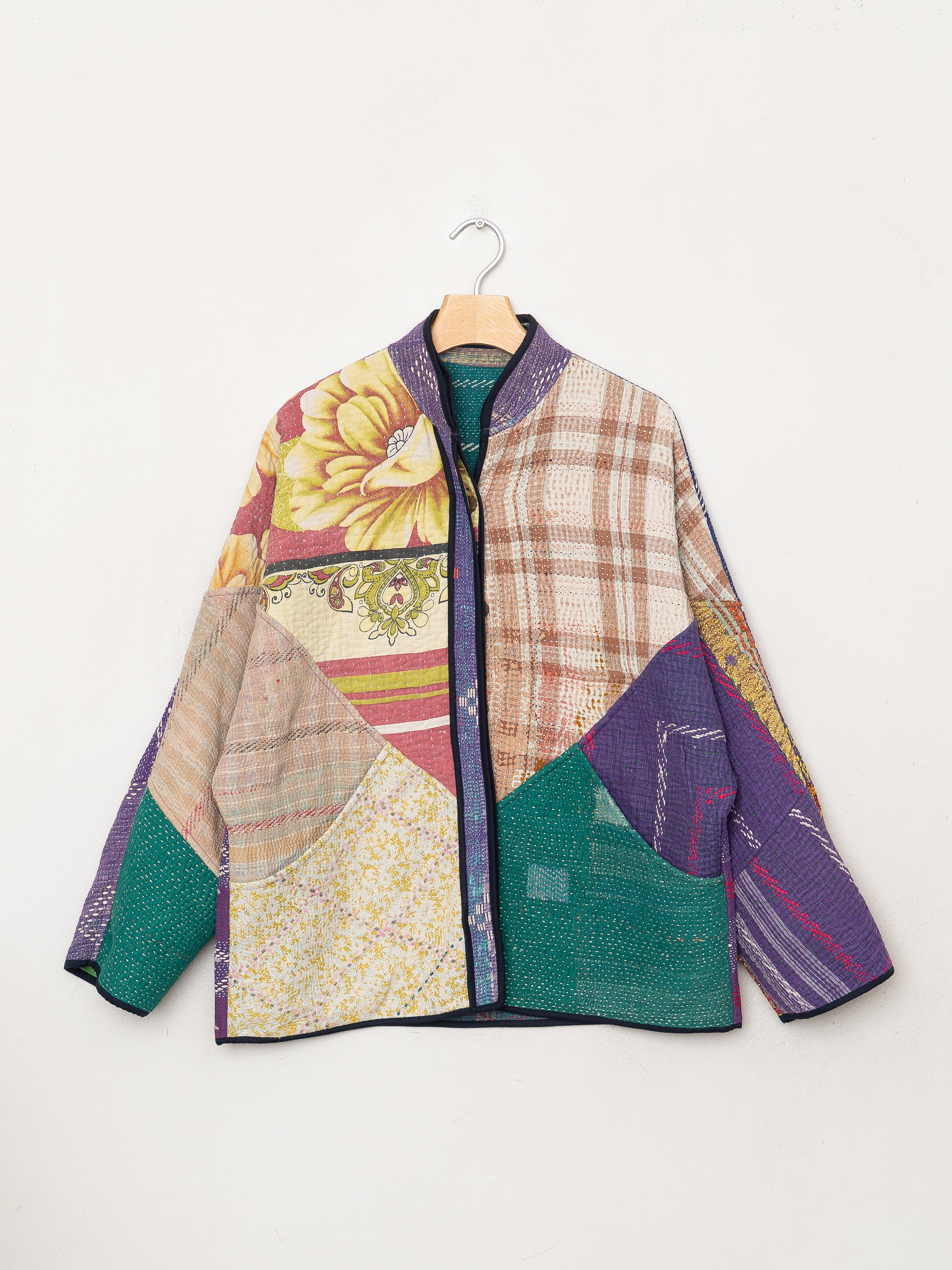 The Ladhiya Quilted Patchwork Kantha Jacket