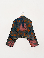 The Kaira Cropped Suzani Quilted Kantha Jacket