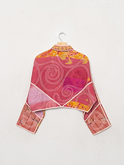 The Kaira Cropped Suzani Quilted Kantha Jacket