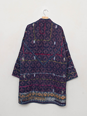The Sai Quilted Indigo Kantha Coat