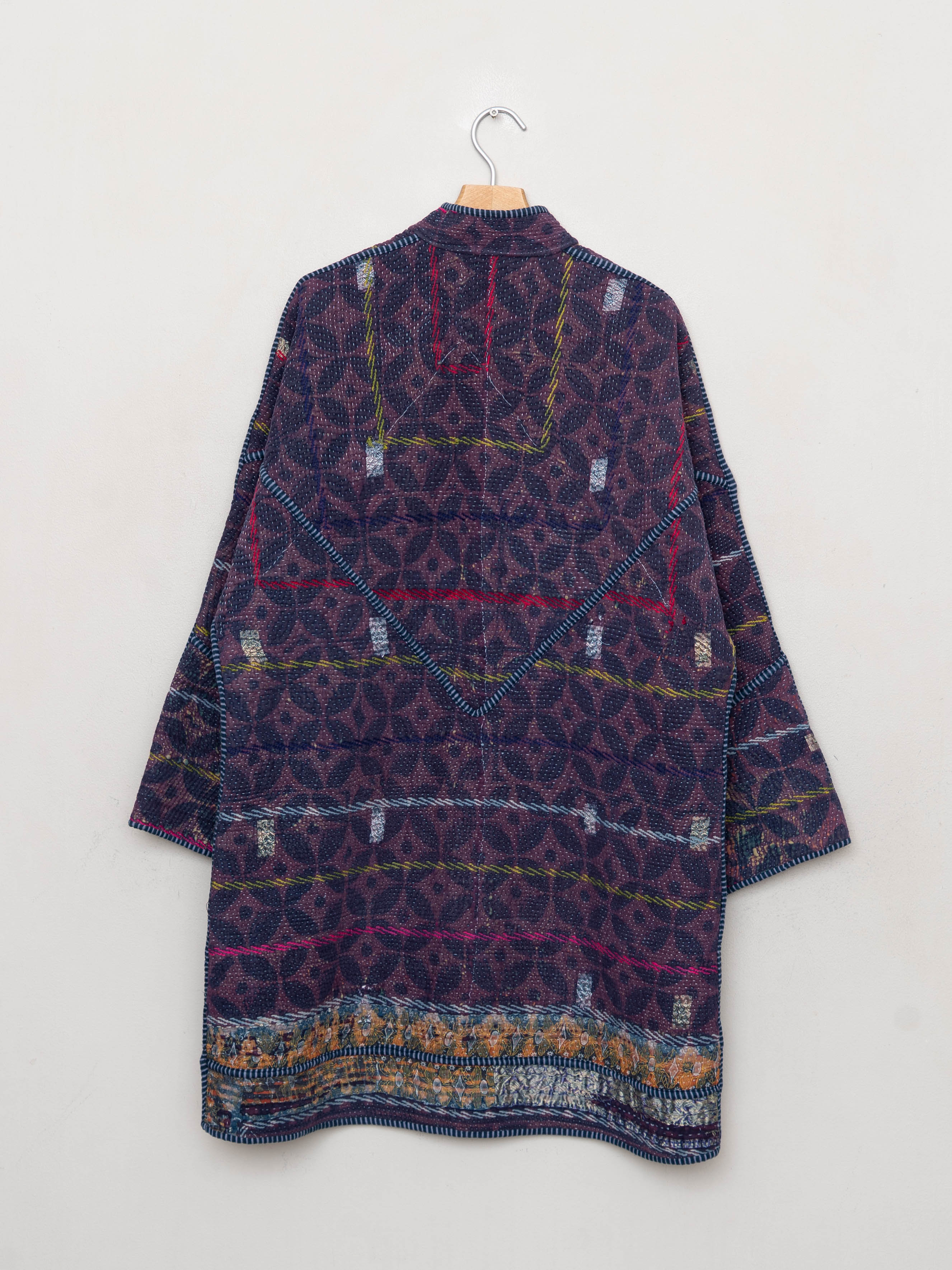 The Sai Quilted Indigo Kantha Coat