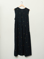 The Anan Gathered Dress ~ Black Jamdhani