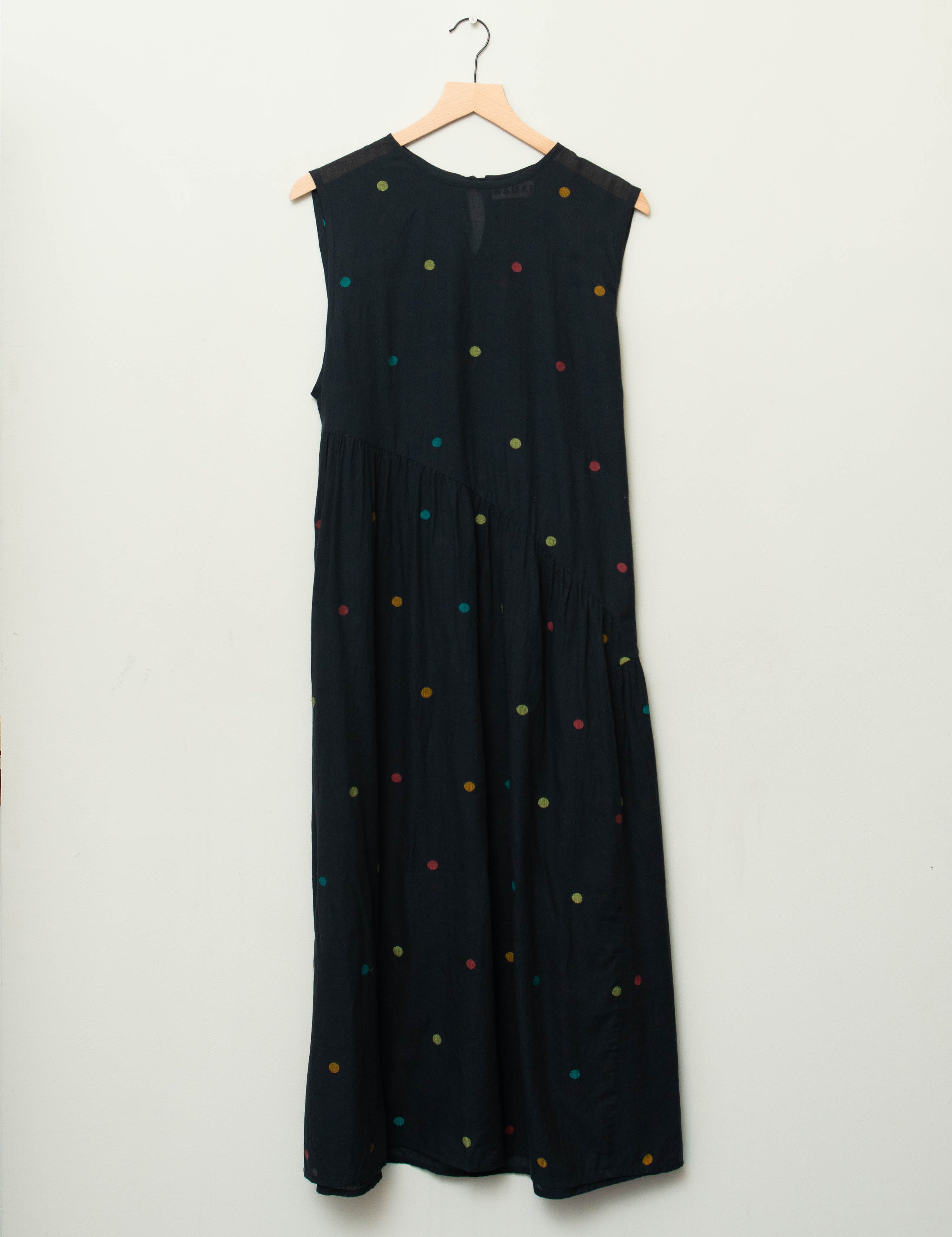 The Anan Gathered Dress ~ Black Jamdhani