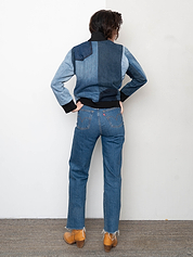 The Veda Denim Bomber Jacket - Small