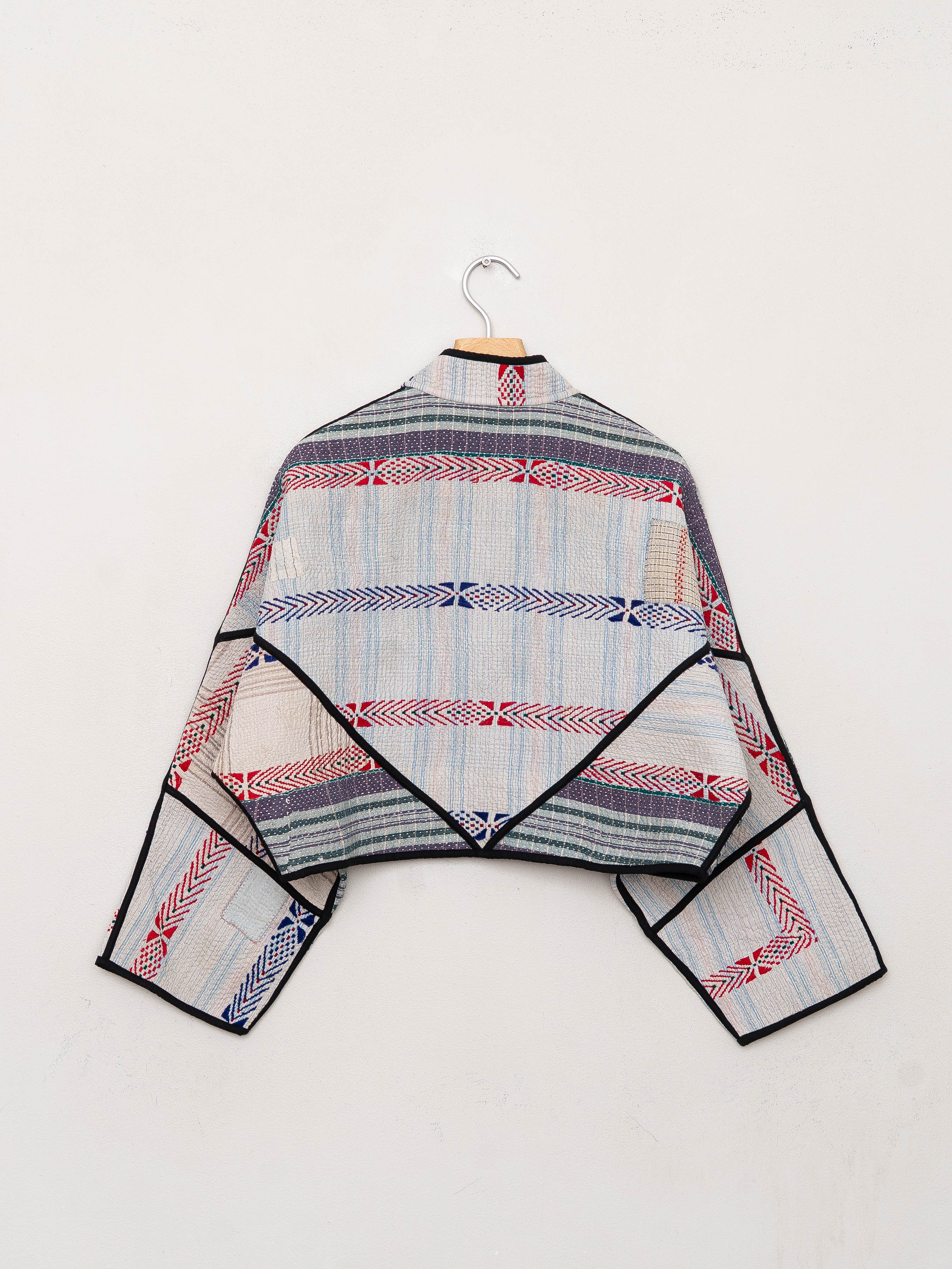 The Kaira Cropped Quilted Patchwork Kantha Jacket