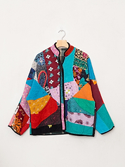 The Ladhiya Quilted Patchwork Kantha Jacket