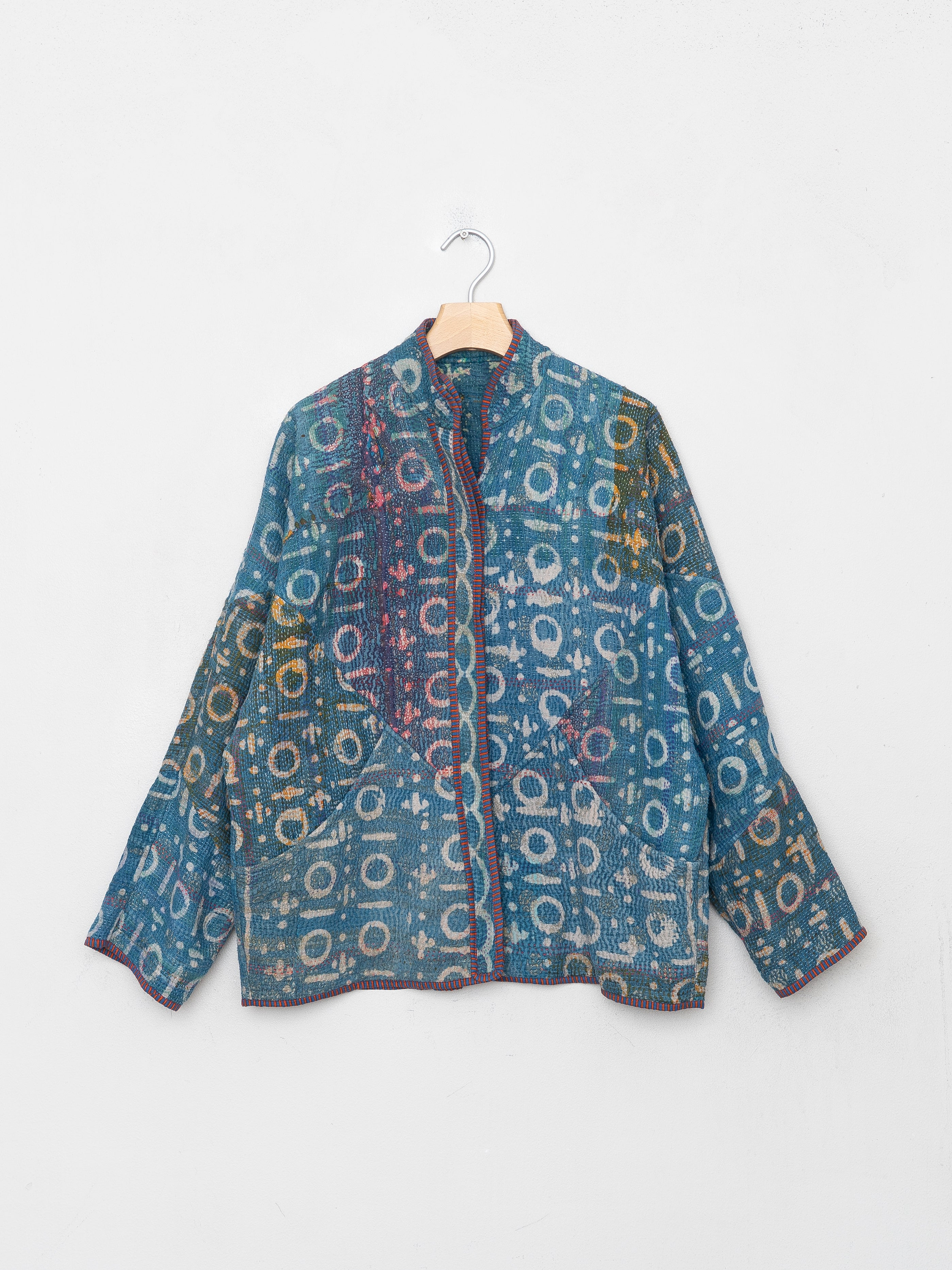 The Ladhiya Quilted Indigo Kantha Jacket