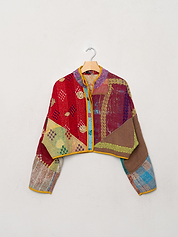 The Kaira Cropped Quilted Patchwork Kantha Jacket Wholesale
