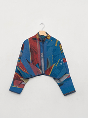 The Kaira Cropped Quilted Patchwork Kantha Jacket