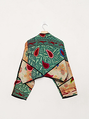 The Kaira Cropped Suzani Quilted Kantha Jacket