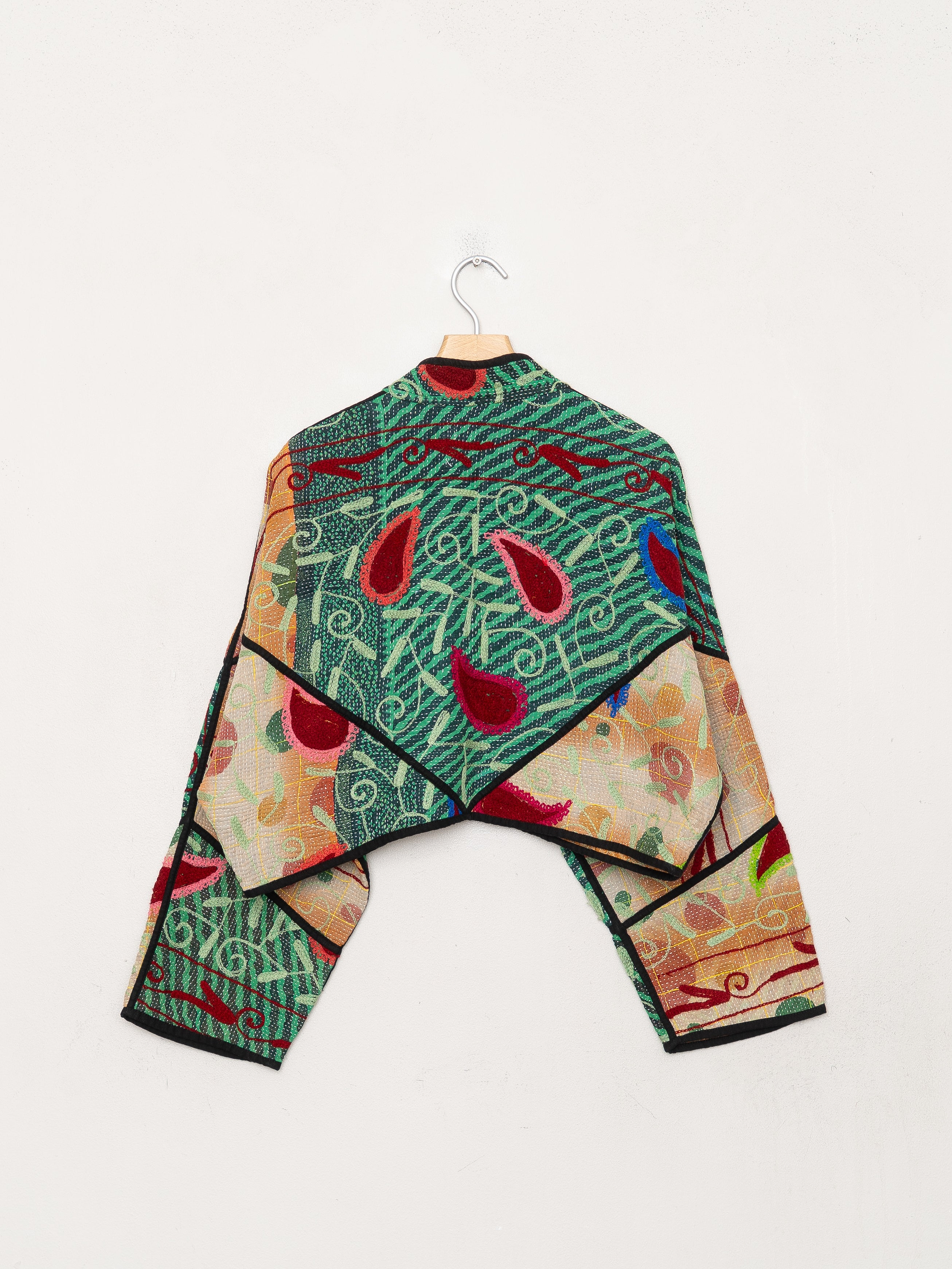 The Kaira Cropped Suzani Quilted Kantha Jacket